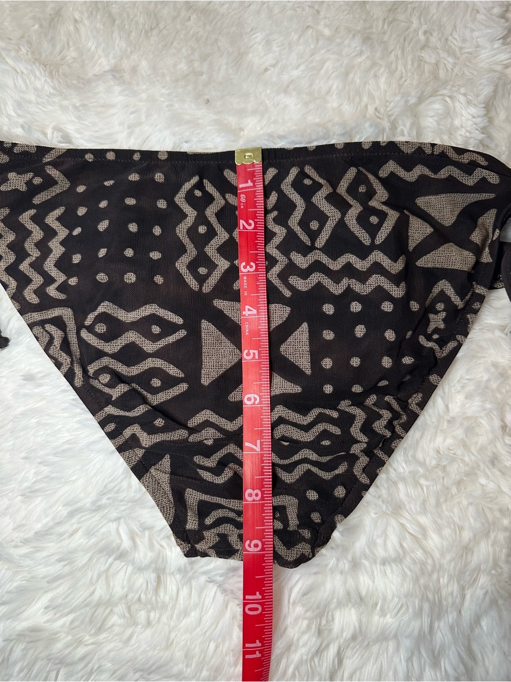Ralph Lauren Tribal Print Tankini Swim Set Side Tie Brown Tan M Est - Picture 7 of 16